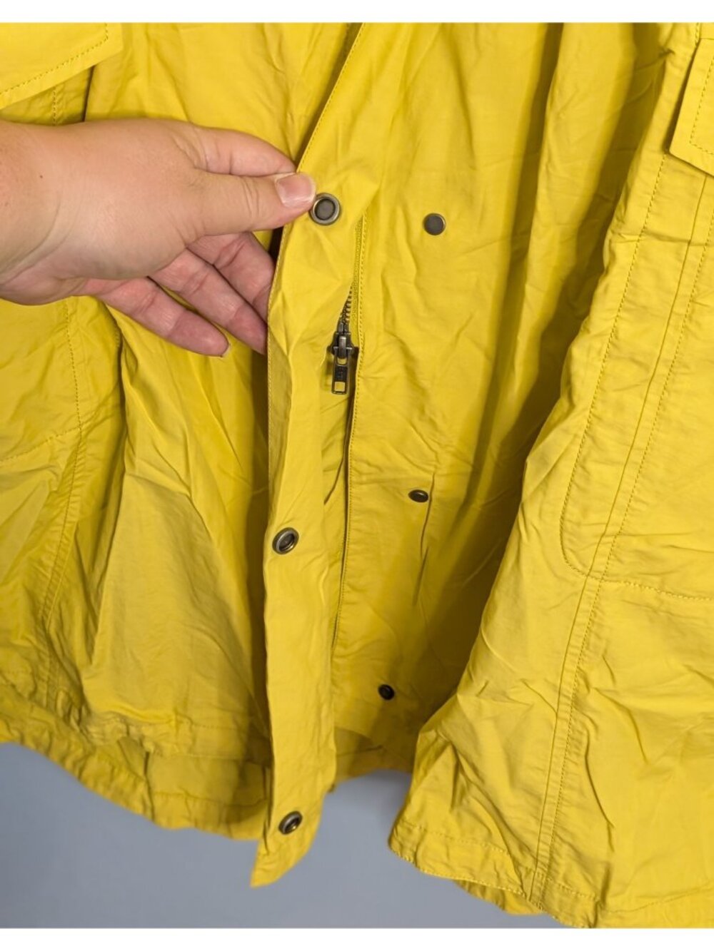 Eileen Fisher Citrn Hooded Anorak Coat 1X Lightweight Organic Cotton Raincoat - Picture 15 of 16